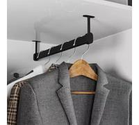 Wardrobe Rail 2 Pcs Heavy Duty Closet Rod Ceiling Mount - Cuttable, Removable Garment Rack Bar with Support Bracket, Wardrobe Rail Tube Room Divider for Verandahs(45cm(17 3/4"))