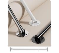 Wardrobe Rail Adjustable Angled Wall Closet Rod Bracket for Attic Bedroom, Sloped Ceiling Clothes Rod Holders for Wardrobe, Garment Organizer Support Pole(Silver,100-155cm(39"-61"))
