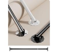Wardrobe Rail Adjustable Angled Wall Closet Rod Bracket for Attic Bedroom, Sloped Ceiling Clothes Rod Holders for Wardrobe, Garment Organizer Support Pole(Black,100-155cm(39"-61"))