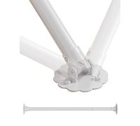 Wardrobe Rail Adjustable End Supports Closet Pole for Angled Wall, Bathroom 180° Adjustable Curtain Bracket, Extendable Clothing Store Valet Rods Organizer(White,235-300cm(93"-118"))