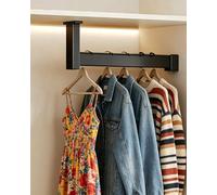 Wardrobe Rail Ceiling to Wall Adjustable L-Shaped Valet Rod, Detachable Support for Curtain Hanging, Space Saving Design (35cm)
