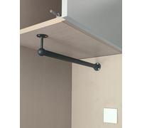 Wardrobe Rail Ceiling to Wall Closet Hanging Pole Dowel for Corner, Doorway Laundry Room Guest Room Wardrobe Rail, L-Shaped Replacement Garment Organizer(Black,96cm/37.8in/3.1ft)