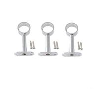 Wardrobe Rail Centre Supports Brackets 25mm Chrome Plated Closet Rod Support Wardrobe Rail Rod End Bracket for Cabinet Wardrobe in Bedroom Bathroom(3PCS Type A)