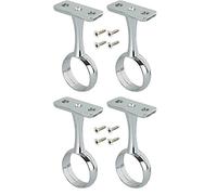 Wardrobe Rail Centre Supports Brackets 25mm Chrome Plated x4 with Screws