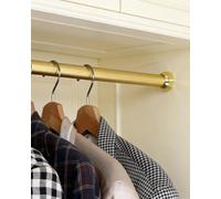 Wardrobe Rail Closet Rod Holder Champagne Bronze, Laundry Room Dorm Garment Pipe for Heavy Duty Coats, Multi-Purpose Wardrobe Window Curtain Tube(35cm(13 3/4"))