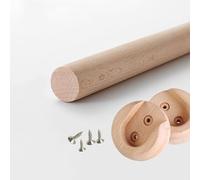 Wardrobe Rail, Closet Rod Set Beech Multiple Sizes 50-151.2cm(D2.5cm/0.98in,L 70cm/27.5In)