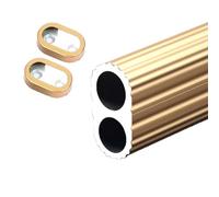 Wardrobe Rail, Clothes Rail Pole Wardrobe Rail Oval closet rods for hanging clothes, Aluminium Clothing Hanger Storage pole, Heavy Duty wardrobe tubes(Gold,150cm/4.9ft)