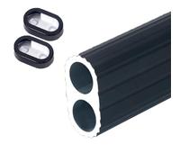 Wardrobe Rail, Clothes Rail Pole Wardrobe Rail Oval closet rods for hanging clothes, Aluminium Clothing Hanger Storage pole, Heavy Duty wardrobe tubes(Black,150cm/4.9ft)