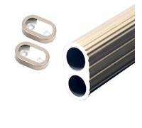 Wardrobe Rail, Clothes Rail Pole Wardrobe Rail Oval closet rods for hanging clothes, Aluminium Clothing Hanger Storage pole, Heavy Duty wardrobe tubes(Champagne,90cm/3ft)