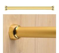 Wardrobe Rail, Clothes Rail Pole Wardrobe Rail Round Closet Tube for Garment Shop, Gold Clothes Rail Pole for RV, Heavy Duty Wardrobe Hanging Bar(110cm/3.6ft)