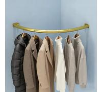 Wardrobe Rail Corner Wall Hanging Bar for Clothes, C Shaped Closet Hanger Iron Tube, Curved Garment Drying Rack for Balcony and Shower