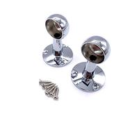 Wardrobe Rail Drop End Bracket Suit 25mm Diameter Rail Polished Chrome - Pack of 2