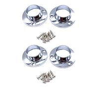 Wardrobe Rail End Socket Suit 25mm Diameter Rail Polished Chrome - Pack of 4