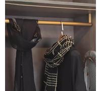 Wardrobe Rail Hanging Closet Garment Racks Brushed Gold, Silent Round Tube Hanger Rail for Clothing Store, Ceiling/Wall Clothes Hanging Pole for Cloakrooms(148cm (58 in))