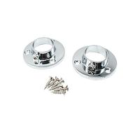 Wardrobe Rail Locking End Socket Suit 25mm Diameter Rail Polished Chrome - Pack of 2