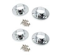 Wardrobe Rail Locking End Socket Suit 25mm Diameter Rail Polished Chrome - Pack of 4
