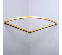 Wardrobe Rail Metal Wardrobe Corner Hanging Bar for 90 Degree Wall, Small Clothes Drying Rack Indoor, Wall Mounted Closet Shelf with Hanger Rod(Gold,50x50cm (19 3/4"x19 3/4"))