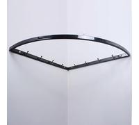 Wardrobe Rail Metal Wardrobe Corner Hanging Bar for 90 Degree Wall, Small Clothes Drying Rack Indoor, Wall Mounted Closet Shelf with Hanger Rod(Black,50x50cm (19 3/4"x19 3/4"))