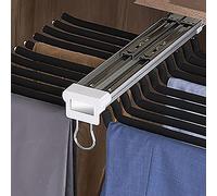 Wardrobe Rail Pull Out Pants Hangers Pull-Out Closet Valet Rod Trousers Rack, Sliding Pants Hanger Bar,Clothes Organizers Shelf Wardrobe Rack for Hanging Clothes,Space Saving and Storage,22 Arms LWX