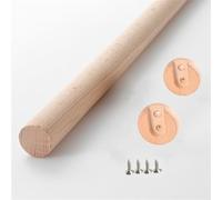 Wardrobe Rail, Round Closet Rod With End Supports Beech Wood Multiple Sizes Custom Cut To Size(D3cm/1.18in,L 80cm/31.4In)