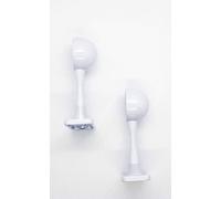 Wardrobe rail support White End Brackets 19 mm Steel Storage solutions Pack of 2 (19mm End Brackets, White)