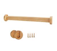 Wardrobe Rail, Wood Oval Wardrobe Closet Rod Natural Wood Beech Black Walnut 40-150cm 15.7-59 Inch(Beech,100cm/39.3Inch)