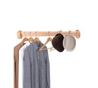 Wardrobe Rail Wooden Hanging Rail for Wardrobe, Oval Pole for Closet to Hang Clothes - 28 30 50 54 70 75 80 120 130 cm Length, Laundry Room Organizer Rods(80cm/32in)