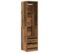 Wardrobe Reclaimed Wood Look 50 x 50 x 200 cm with Clothes Rail and Storage Space, Compact for Bedroom, Hallway, Children's Room, Modern Organiser System, Wardrobe in Country House Style