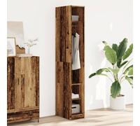 Wardrobe Reclaimed Wood Material 30 x 50 x 200 cm Compact with Clothes Rail and Storage Space for Bedroom Hallway Children's Room Modern Organiser System