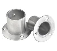 Wardrobe Rod Bracket, Stainless Steel Pole Socket Flange Rod, Pipe Bracket 19-32mm Hanging Tube 2 Pcs for Wardrobe(22mm-01)