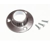 WARDROBE ROD RAIL SOCKET END SUPPORT BRACKET 19MM CHROME PLATED ( pack of 2 )