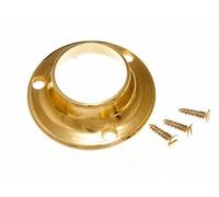 Wardrobe Rod Rail Socket End Support Bracket 25Mm Brass Plated Pack of 2