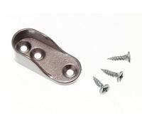 WARDROBE ROD RAIL SOCKET END SUPPORT OVAL BRACKET 15MM X 32MM CP ( pack of 2 )