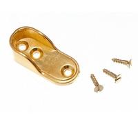 Wardrobe Rod Rail Support Bracket Socket BRASSED EB Oval 16mm x 32mm
