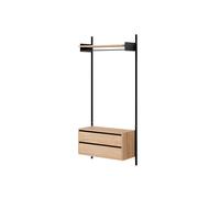 New Works - New Works Wardrobe Shelf 1 Cabinet With Drawers, Oak / Black - Black