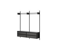 Wardrobe Shelf 2 Bookshelf With Drawers Black Ash