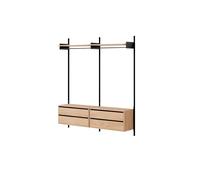 New Works - New Works Wardrobe Shelf 2 Cabinets With Drawers, Oak / Black - Black