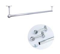 Wardrobe/Shop Fitting Round Hanging Rail Set 25mm Polished Chrome Tube Metal Closet Organiser/Suspended Retail Display by MKGT® (1.1M (1100mm))
