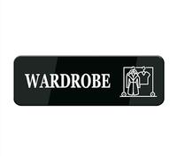 Wardrobe Sign, 8 X 3 Inch Acrylic Plastic Sign With Symbols, Self-Adhesive, For Restaurant, Salons, Hotel, Motel, Rest Stops, Public Restrooms