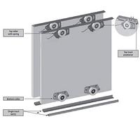 Wardrobe Sliding Door Track Gear System Kit - MITO - 2000mm, 2500mm or 3000mm (Kit for 2 doors with track 2000mm)