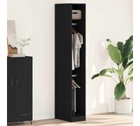 Wardrobe Smoked Oak 100x50x200cm Engineered Wood Closet Organizer 3-Compartment