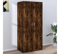 Wardrobe Smoked Oak 80x50x180 cm Engineered Wood Berkfield Home Brown One Size