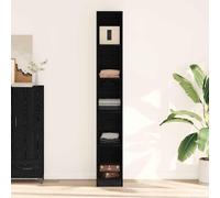Wardrobe Smoked Oak Engineered Wood 100x50x200 cm Closet Storage Unit Slimline