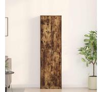 Wardrobe Smoked Oak Engineered Wood 55x25x189cm 2-Door 5-Shelf Free-Standing XL