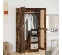 Wardrobe Smoked Oak Engineered Wood 82.5x51.5x180cm Rustic 2-Door Storage Closet