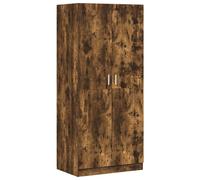 Wardrobe Smoked Oak Engineered Wood Bedroom Storage Clothes Organiser vidaXL