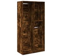 Wardrobe Smoked Oak Wood Material 100 x 50 x 200 cm with Storage Space, Clothes Rail, Shelves and Drawers for Bedroom, Hallway, Children's Room, Modern Organiser System