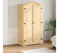 Wardrobe Solid Pine Honey Finish Brown 102x52x186 cm Metal Handle XL