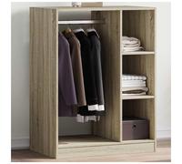 Wardrobe Sonoma Oak 77x48x102cm Engineered Wood 3-Shelves Modern Bedroom Storage