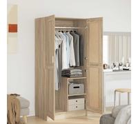 Wardrobe Sonoma Oak 82.5x51.5x180cm Engineered Wood 2-Door 2-Shelf Rustic Matte